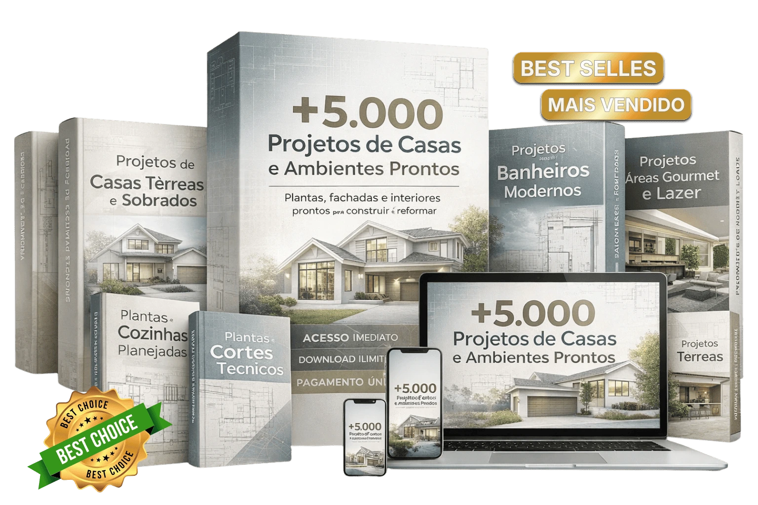 +5.000 Projetos de Casas e Ambientes Prontos
